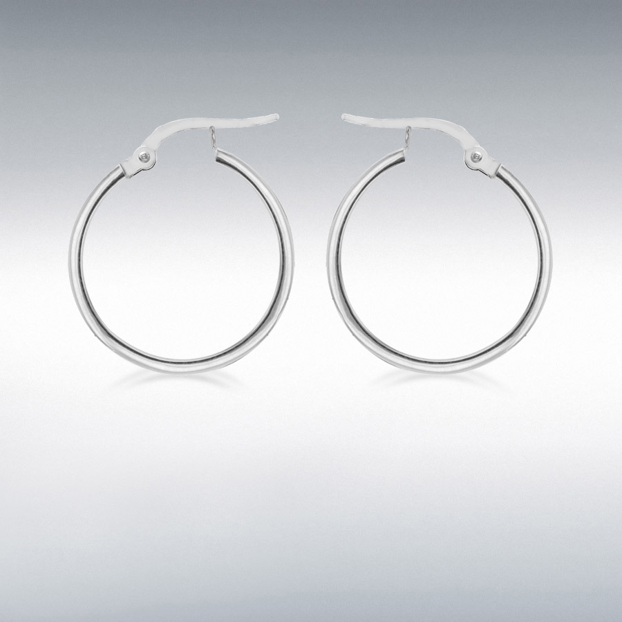 Sterling Silver 30mm Square-Tube Hoop Earrings