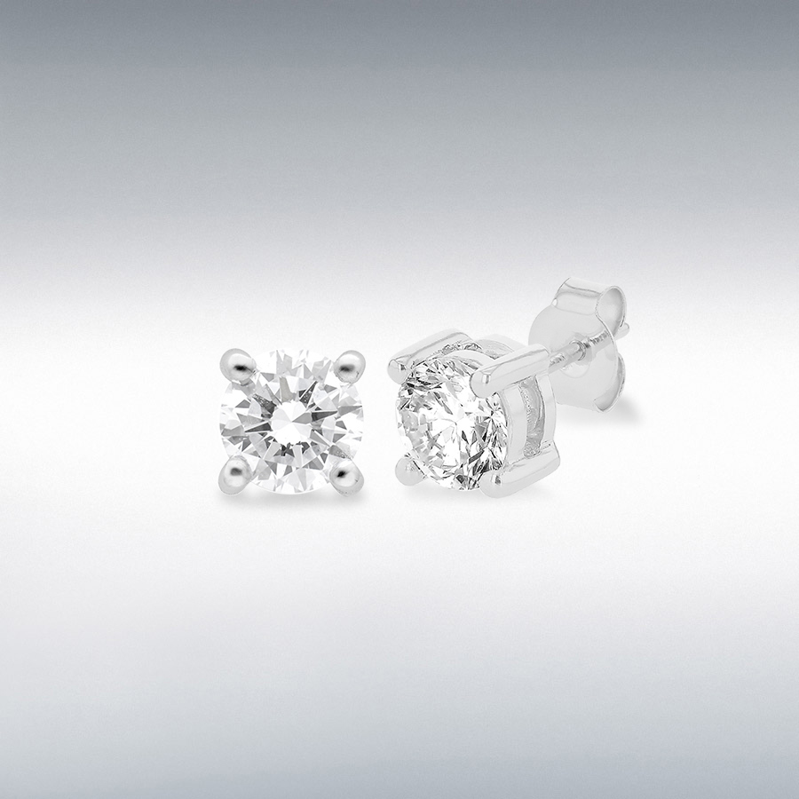 18ct White Gold 0.75ct Lab Created Diamond 4.5mm Stud Earrings