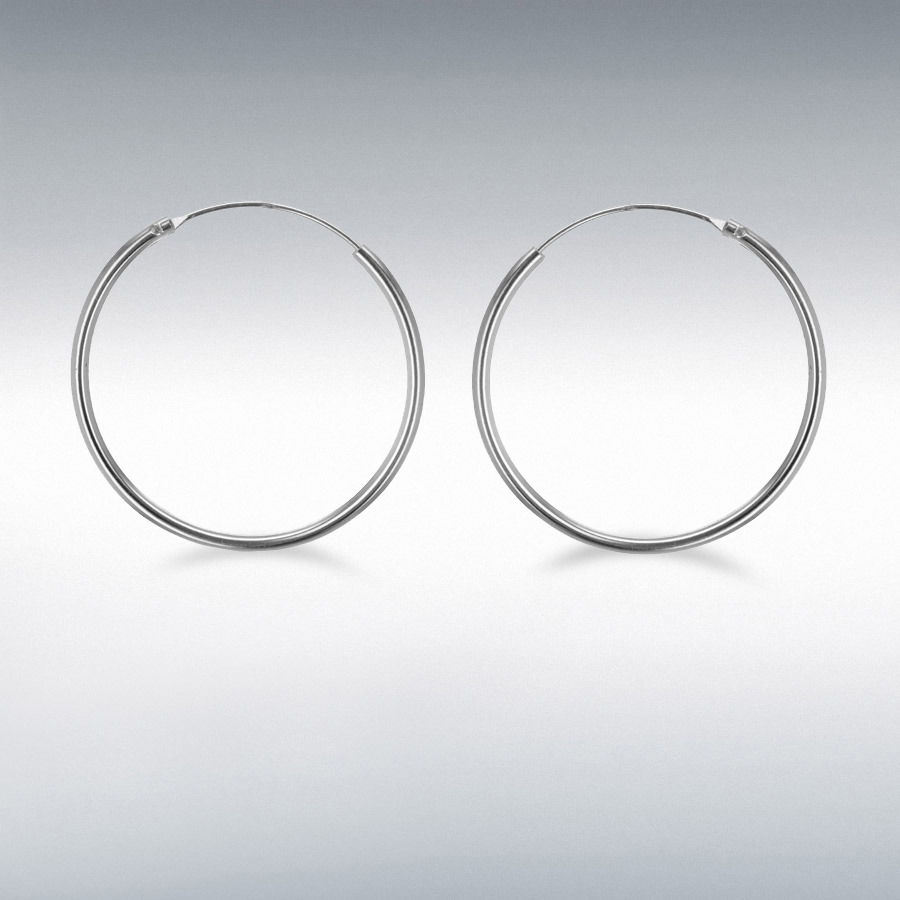 Sterling Silver 30mm Endless Hoop Earrings