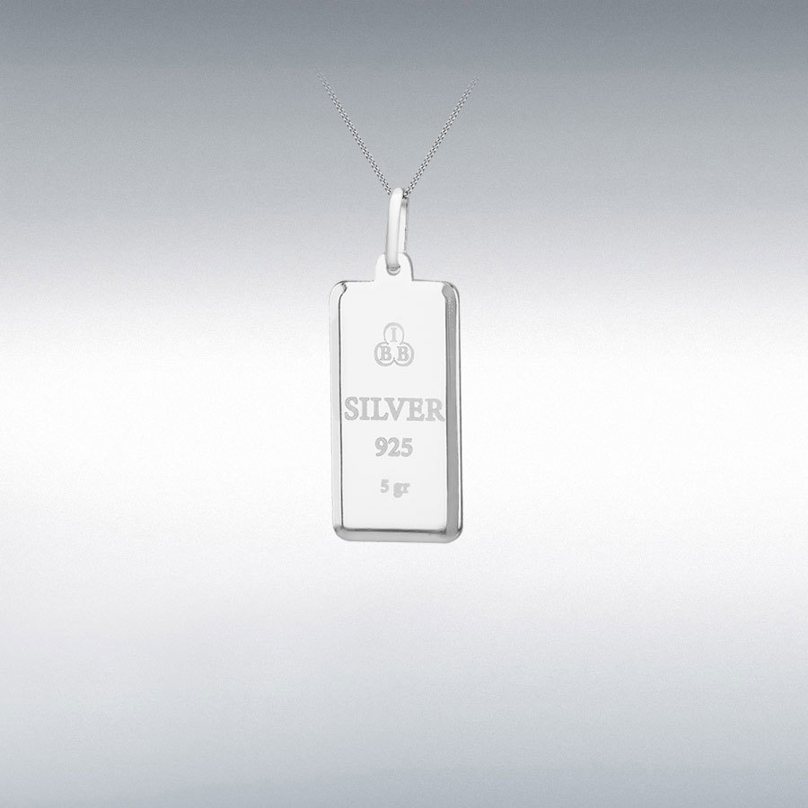 Sterling Silver 13.3mm x 26.3mm 5 Gram Ingot Pendant