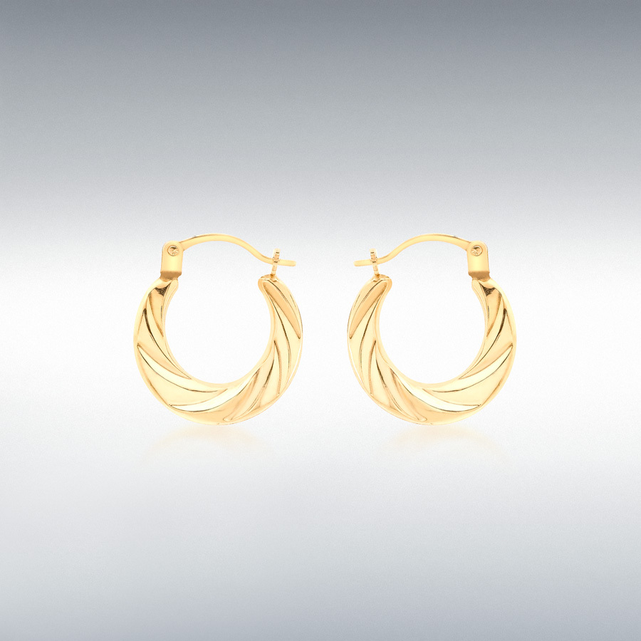 9ct Yellow Gold 15.5mm x 15mm Twist Creole Earrings