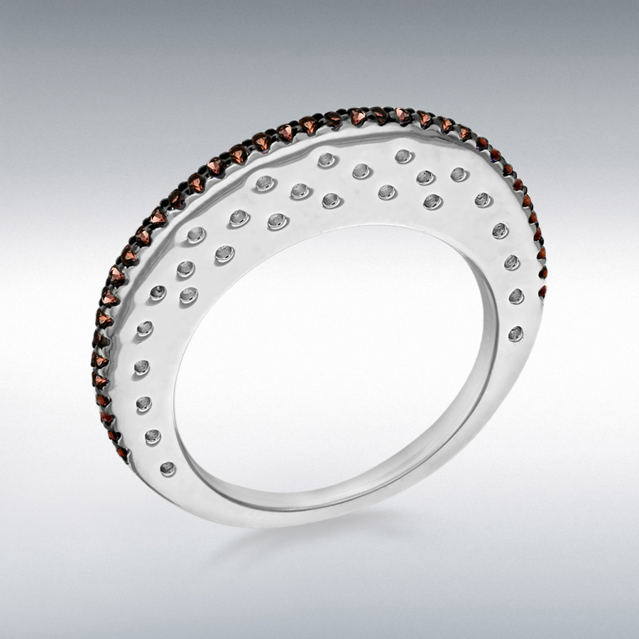 Sterling Silver Brown CZ 1.5mm x 7mm Flat Disc Ring