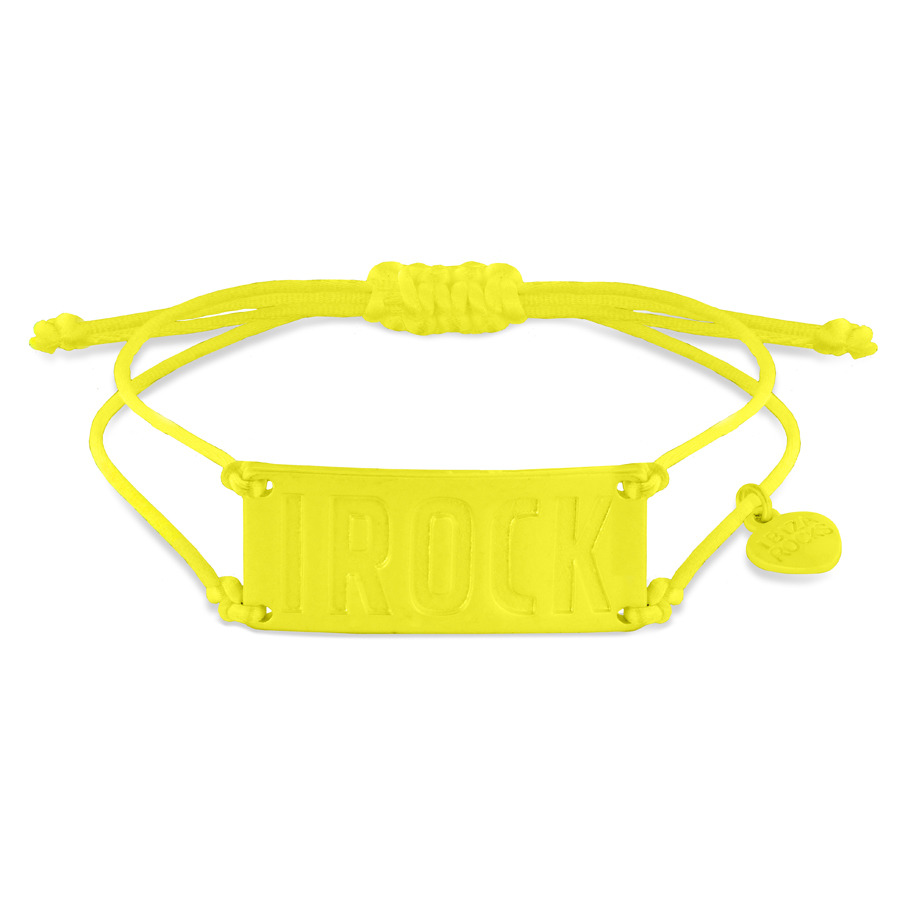 Ibiza Rocks Yellow 'IROCK' Cord Bracelet 19cm/7.5"