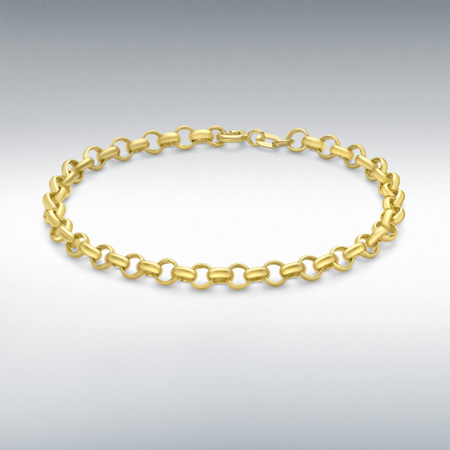 9ct Yellow Gold 160 Hollow Round Belcher Bracelet 18cm/7"