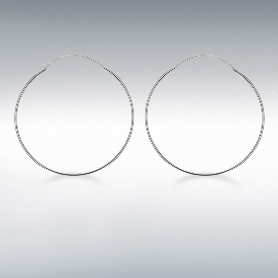 Sterling Silver 60mm Endless Hoop Earrings