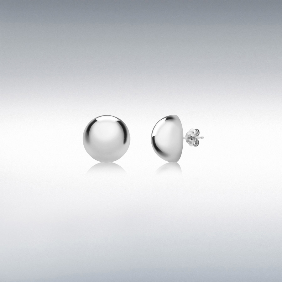 Sterling Silver 12mm Half-Ball Stud Earrings