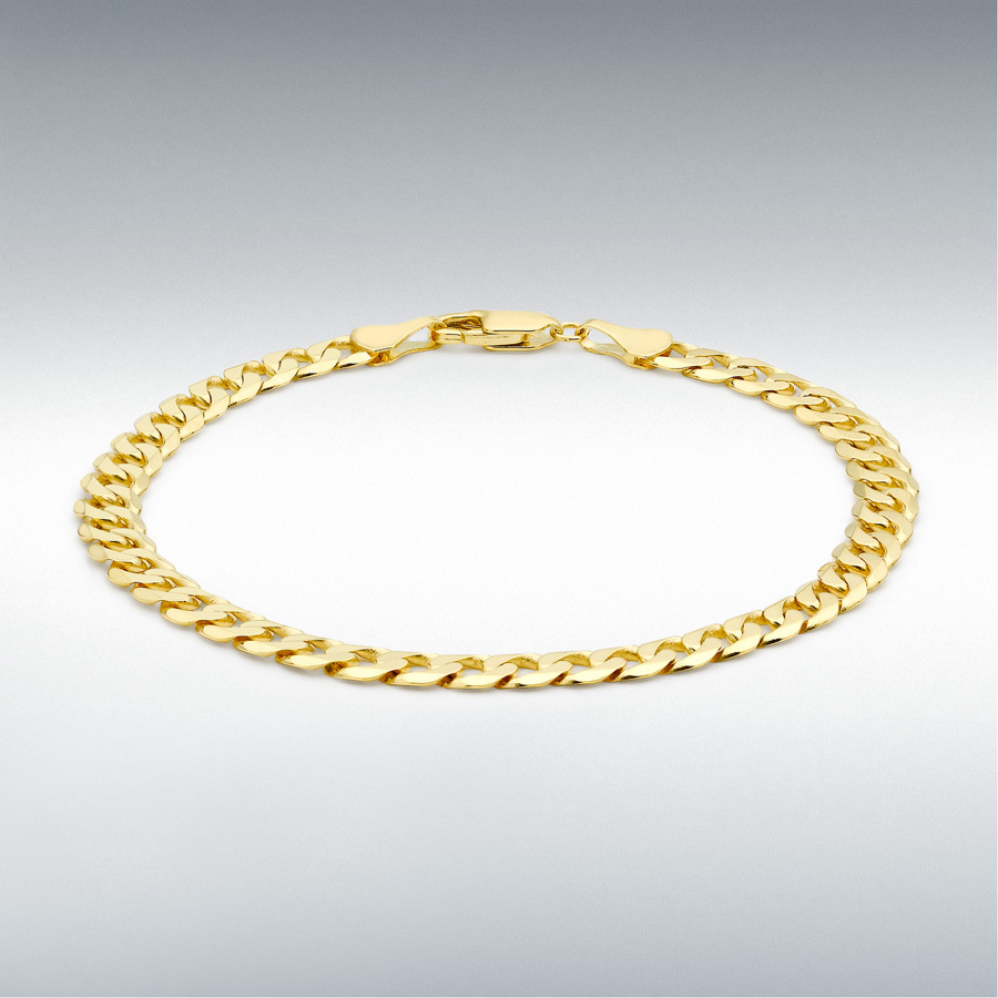 9ct Yellow Gold 140  Diamond Cut Curb Bracelet 20cm/8"