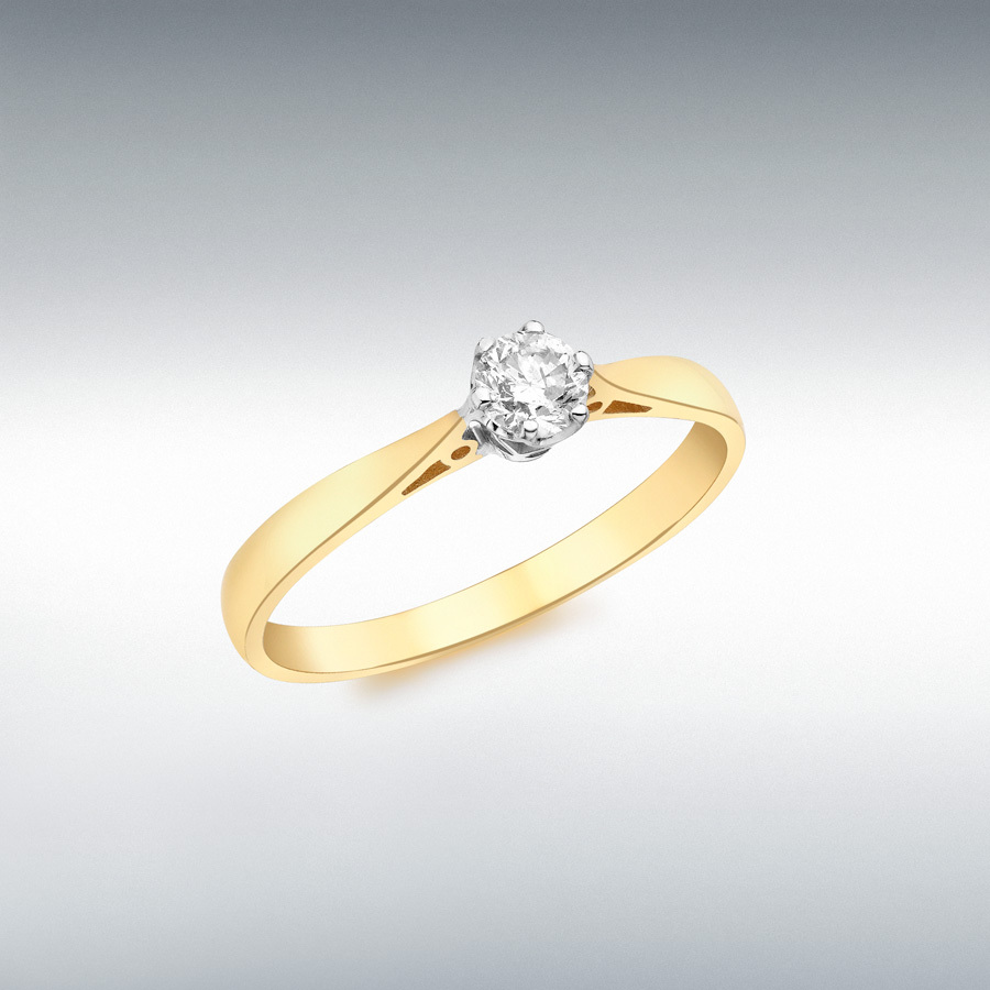 9ct Yellow Gold 0.25ct Solitaire Diamond Ring