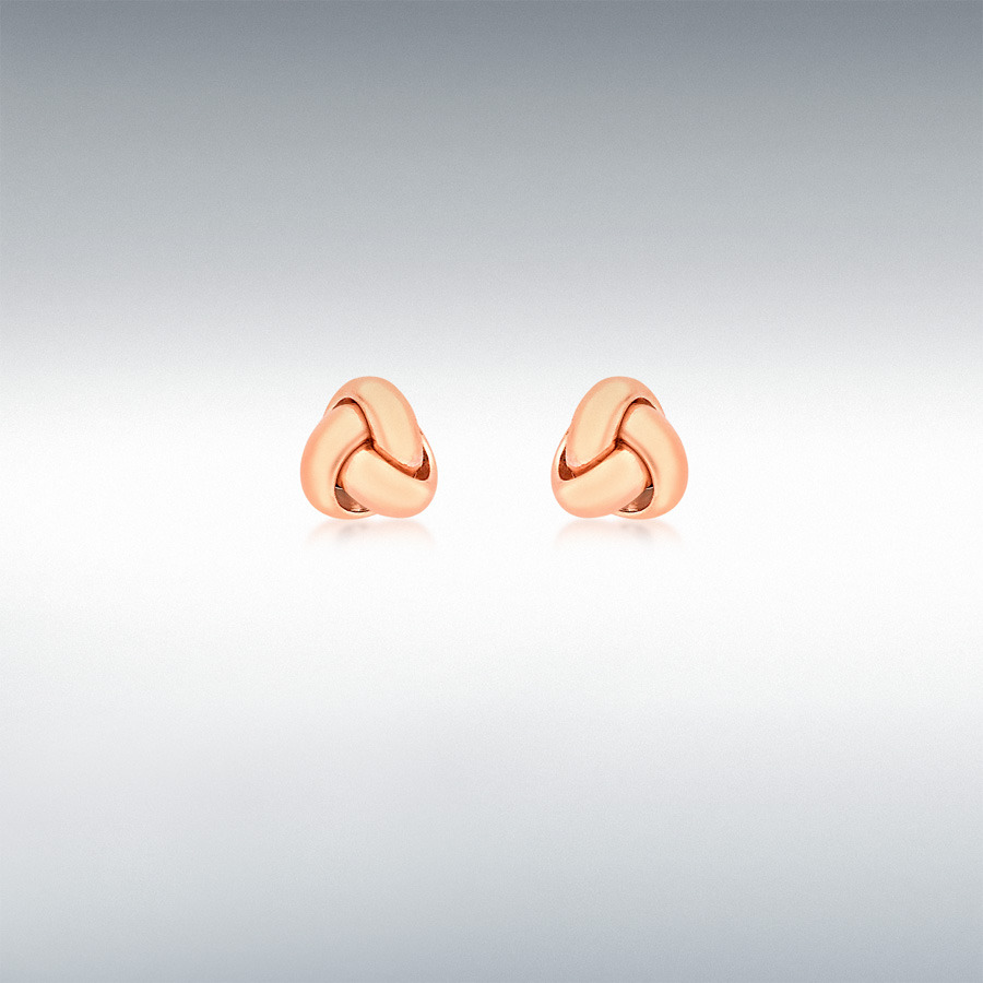 9ct Rose Gold 6mm Knot Stud Earrings