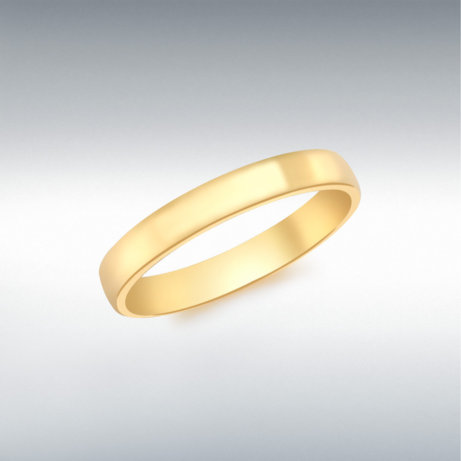 9ct Yellow Gold 3mm Court Ring