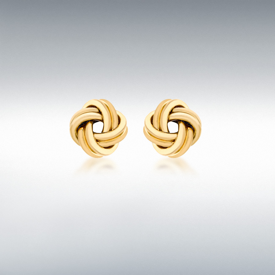 18ct Yellow Gold 10mm Knot Stud Earrings