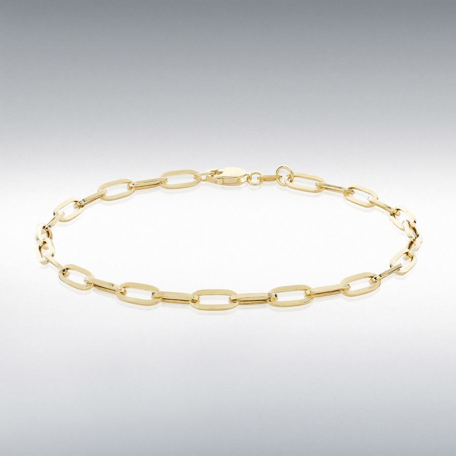 9ct Yellow Gold 3.5mm Paper Chain Bracelet 19cm/7.5