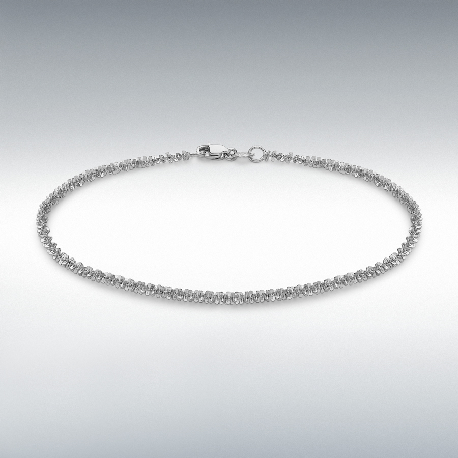 9ct White Gold 2.5mm 40 Tocalle Bracelet 19cm/7.5"