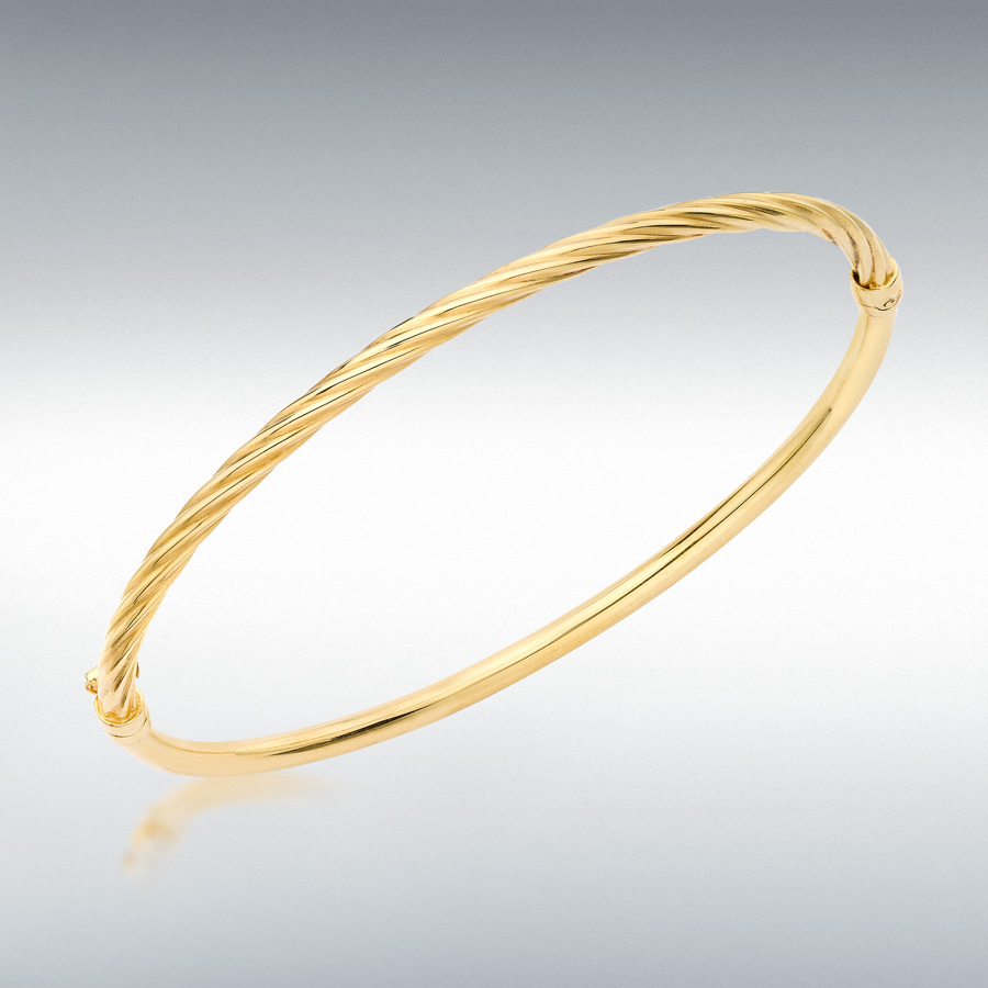 9ct Yellow Gold 7mm Half-Twist Bangle