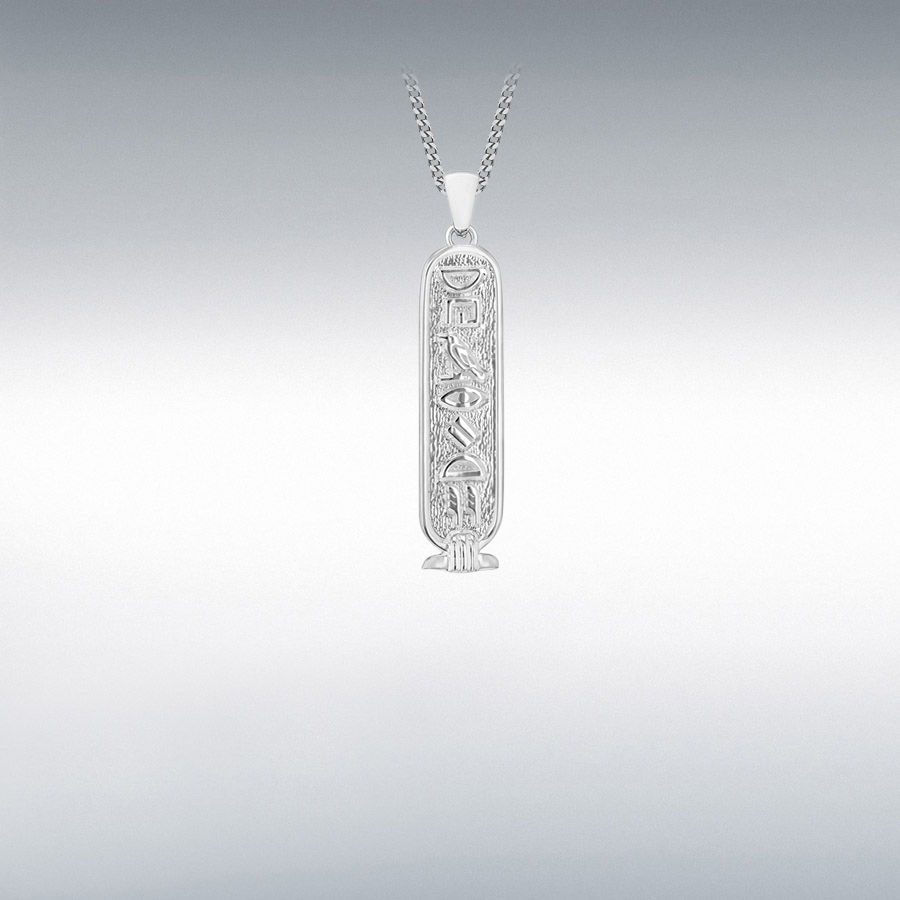 Sterling Silver 8mm x 38mm 'Charity' Cartouche Pendant