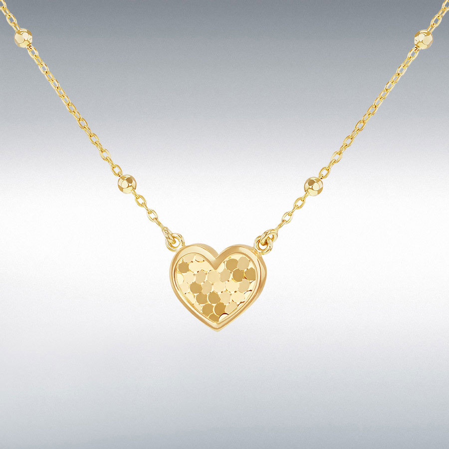 9CT DISCO HEART NKL ADJ    18"