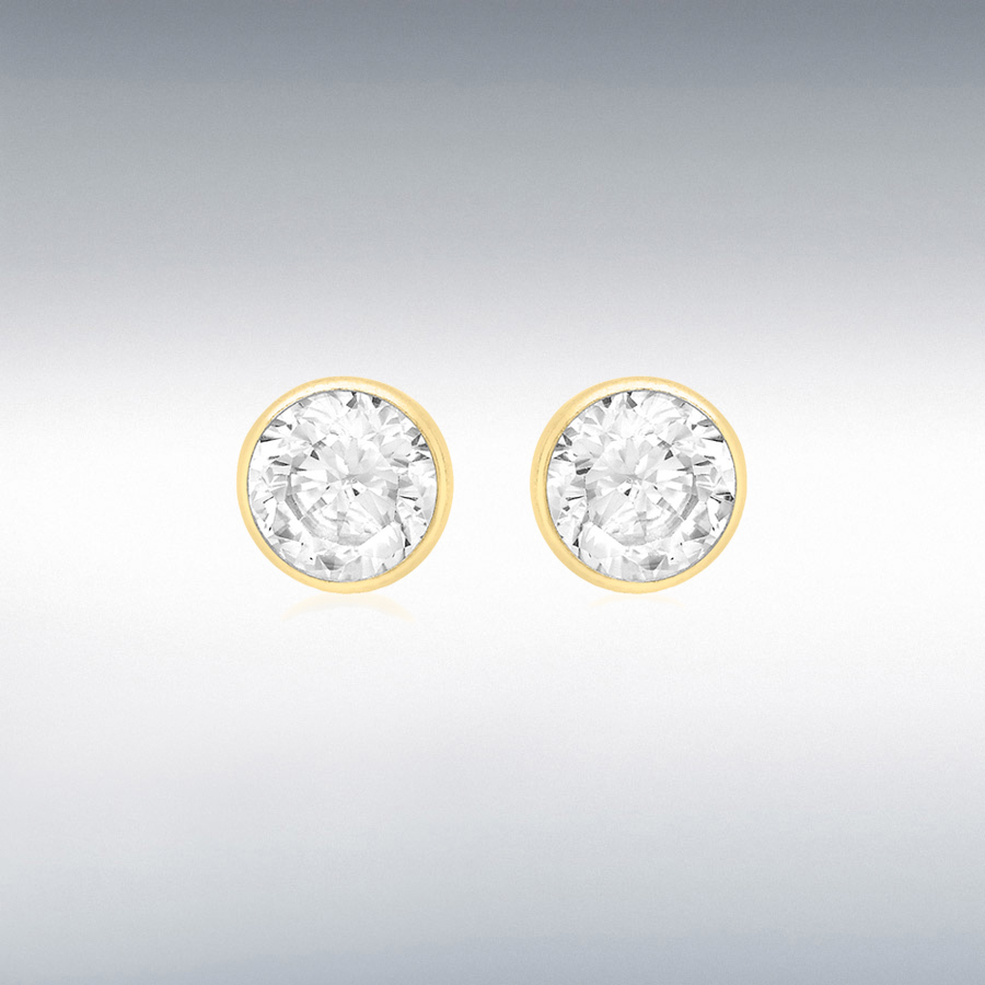 18ct Yellow Gold 5mm Round CZ Stud Earrings