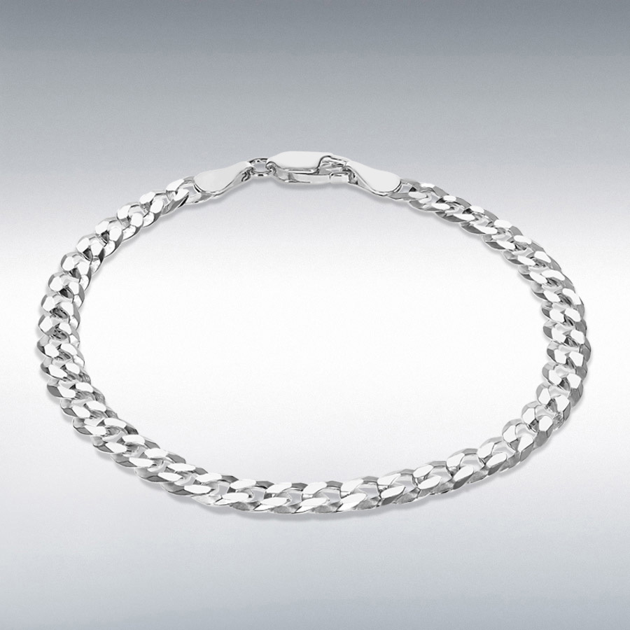 Sterling Silver 120 Flat Curb Bracelet 20cm/8"