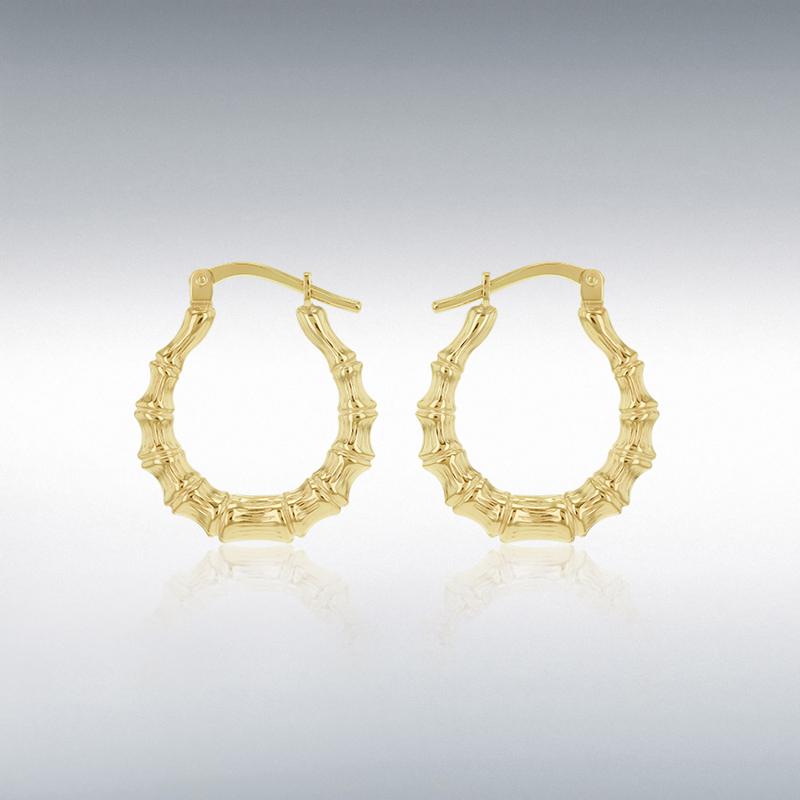 Stering Silver 9ct Bonded Bamboo Creole Earring