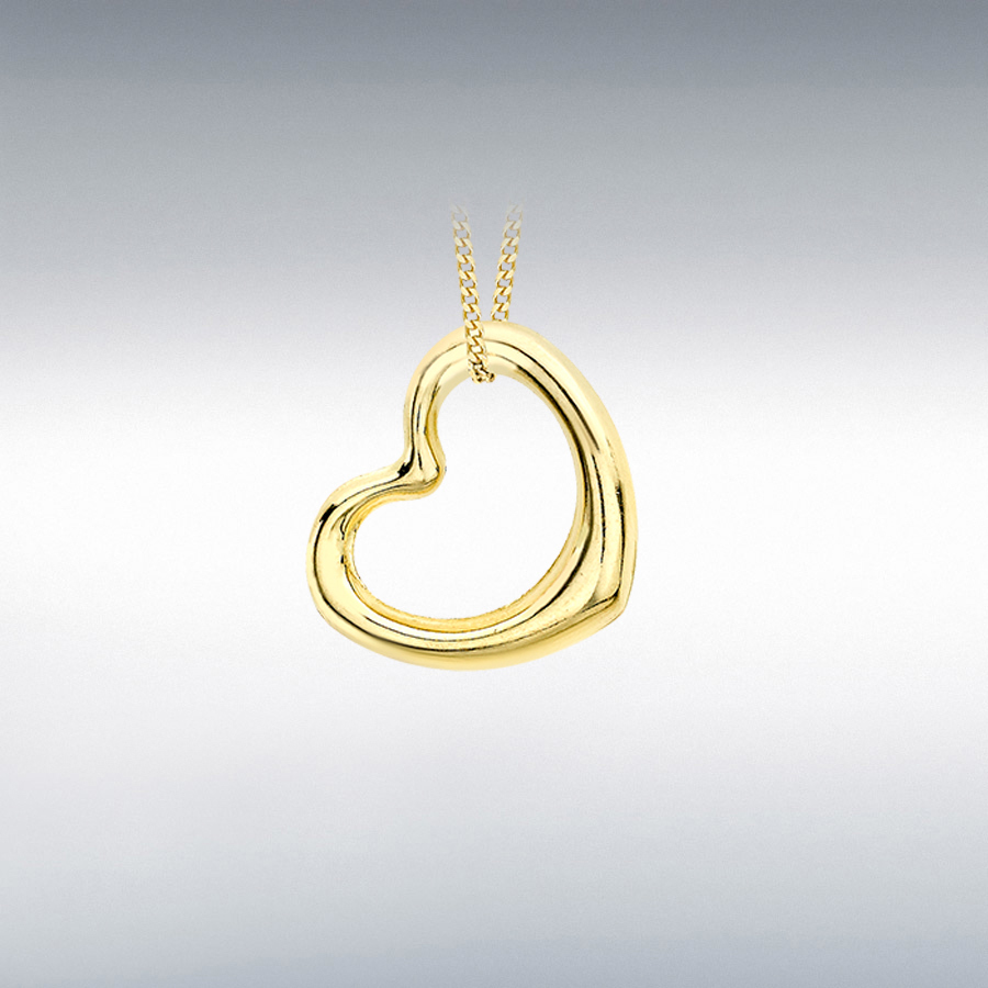 18ct Yellow Gold 12mm x 14mm Heart Slider Pendant