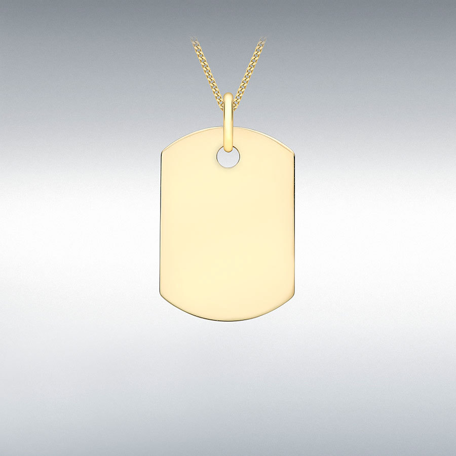 9ct Yellow Gold 15mm x 24.5mm Dog-Tag Pendant
