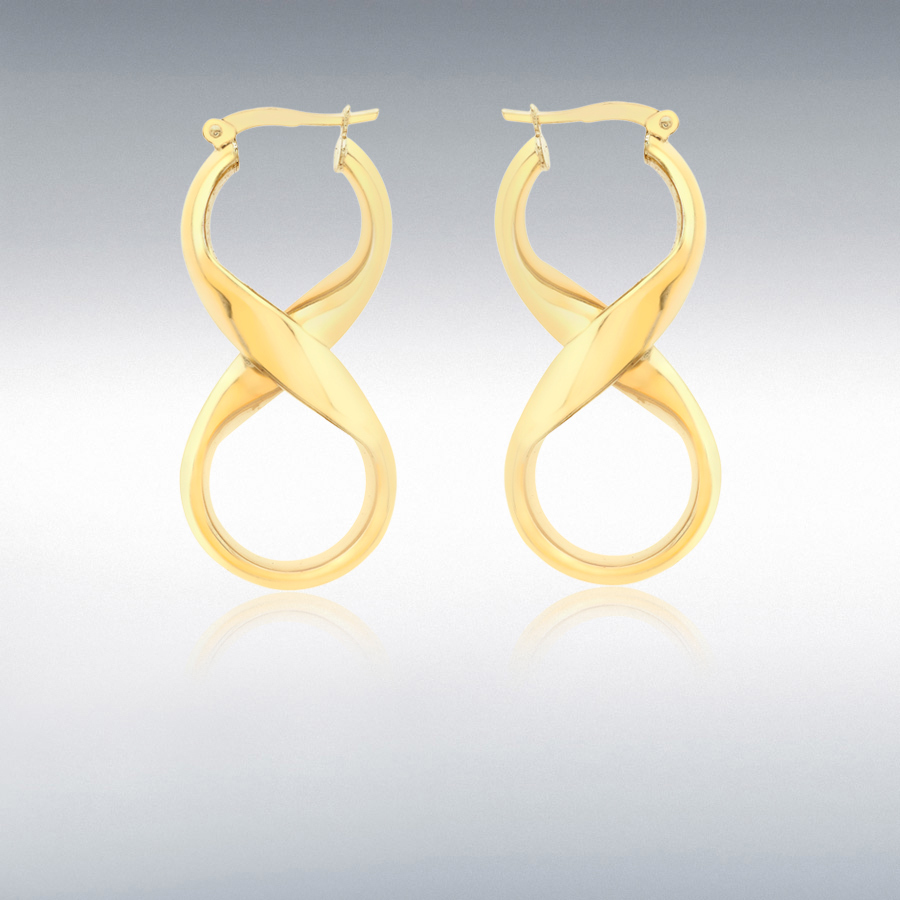 18ct Yellow Gold 'Figure 8' Creole Earrings