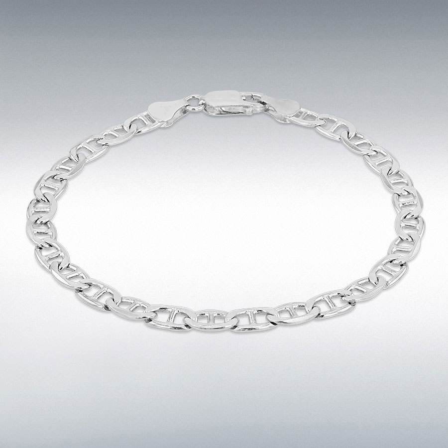 Sterling Silver Flat Rambo Bracelet 20cm/8"