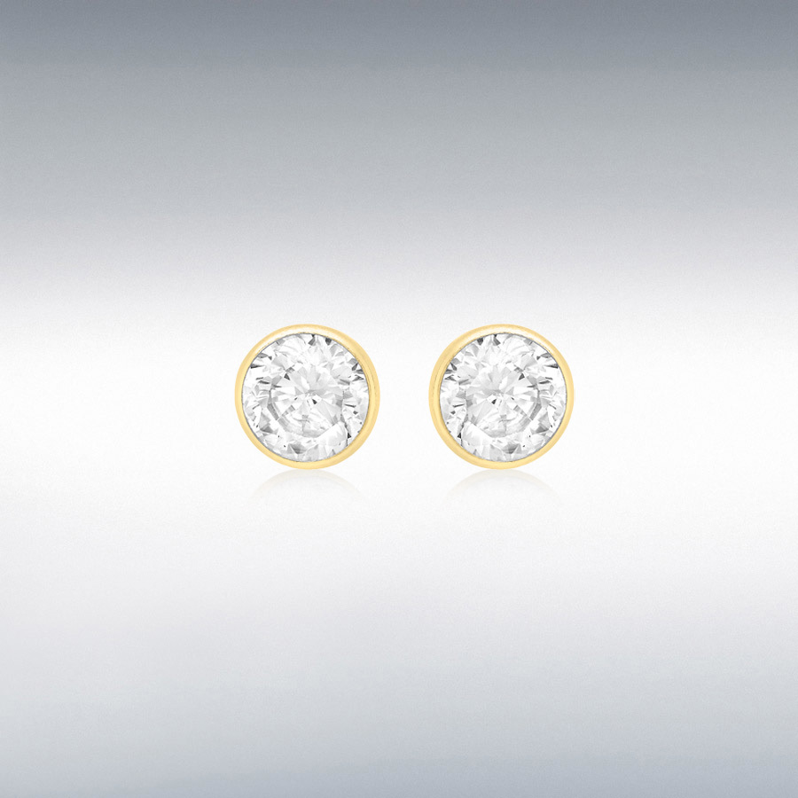 9ct Yellow Gold 5mm Round CZ 5.5mm Stud Earrings