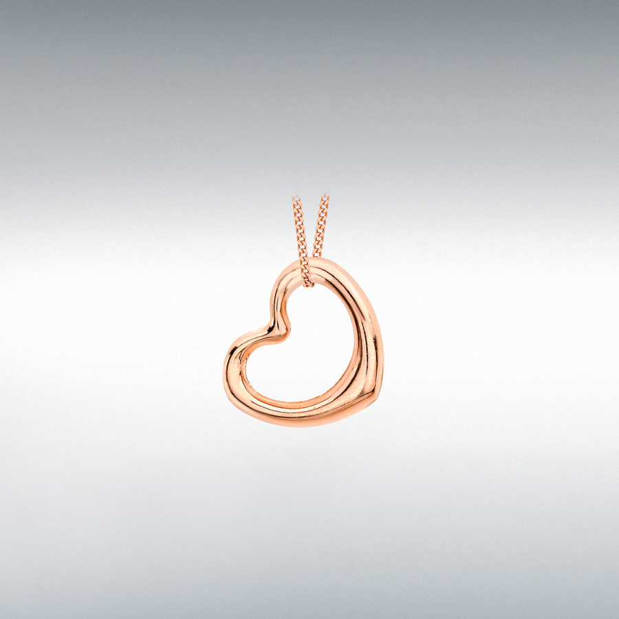 9ct Rose Gold 12mm x 14mm Heart Slider Pendant