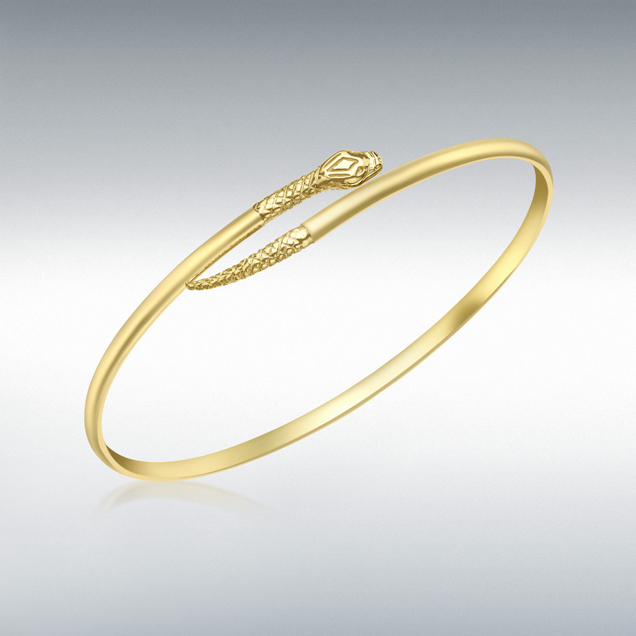 9ct Yellow Gold 7mm Snake Torque Bangle