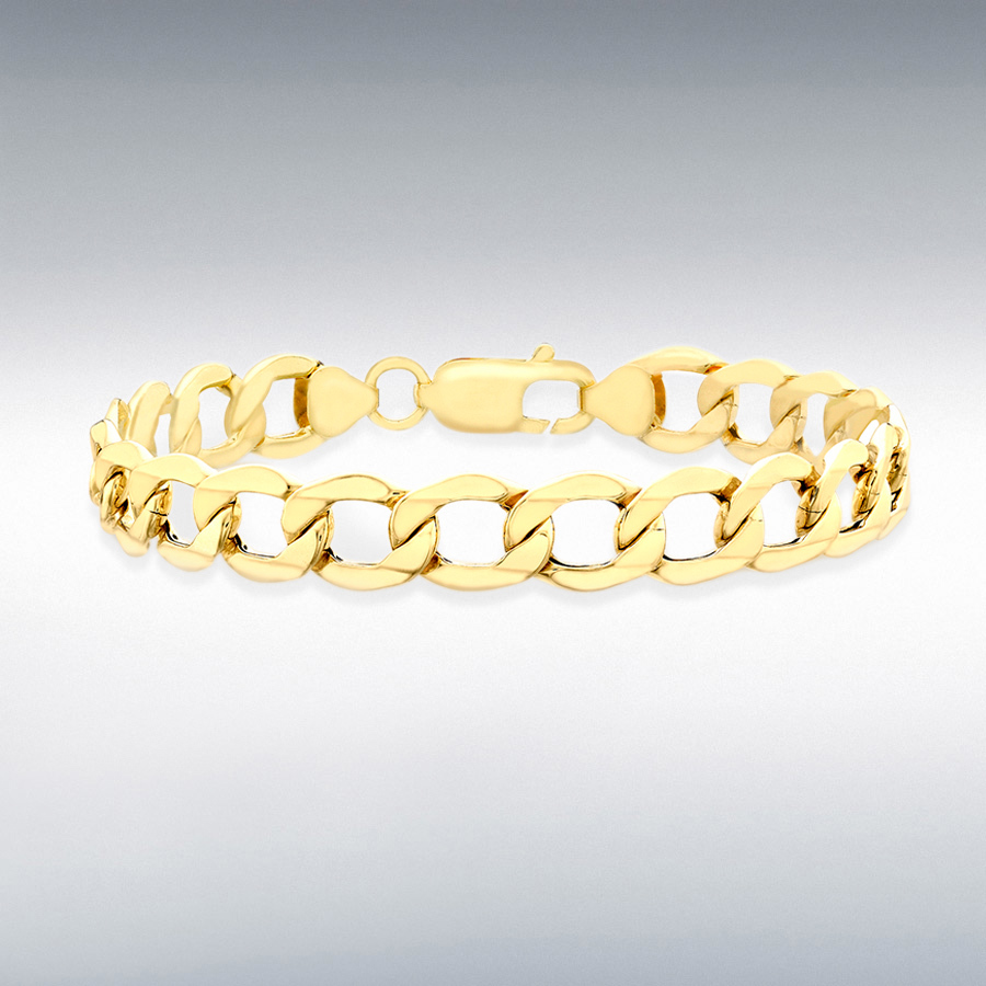 18ct Yellow Gold 150 6-Sided Curb Chain Bracelet 21.5cm/8.5"