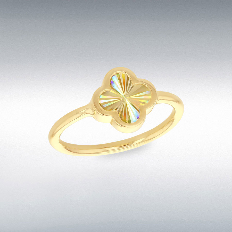 9ct Yellow Gold Rainbow Petal Ring