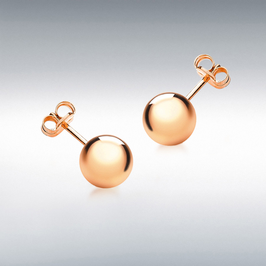 9ct Rose Gold 8mm Ball Stud Earrings