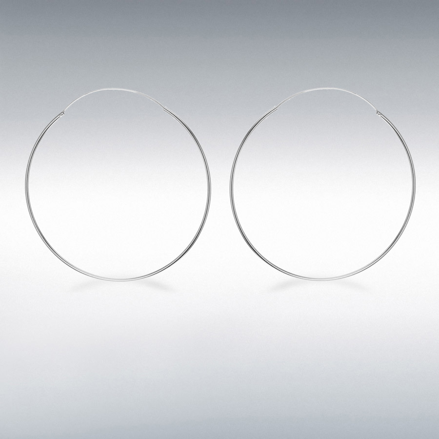 Sterling Silver 70mm Endless Hoop Earrings