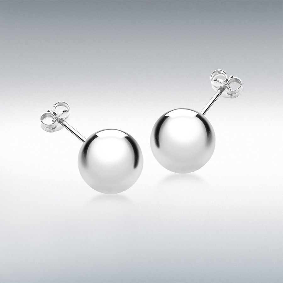 18ct White Gold 12mm Ball Stud Earrings