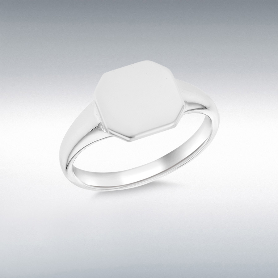 Sterling Silver 10mm x 10mm Octagon Signet Ring