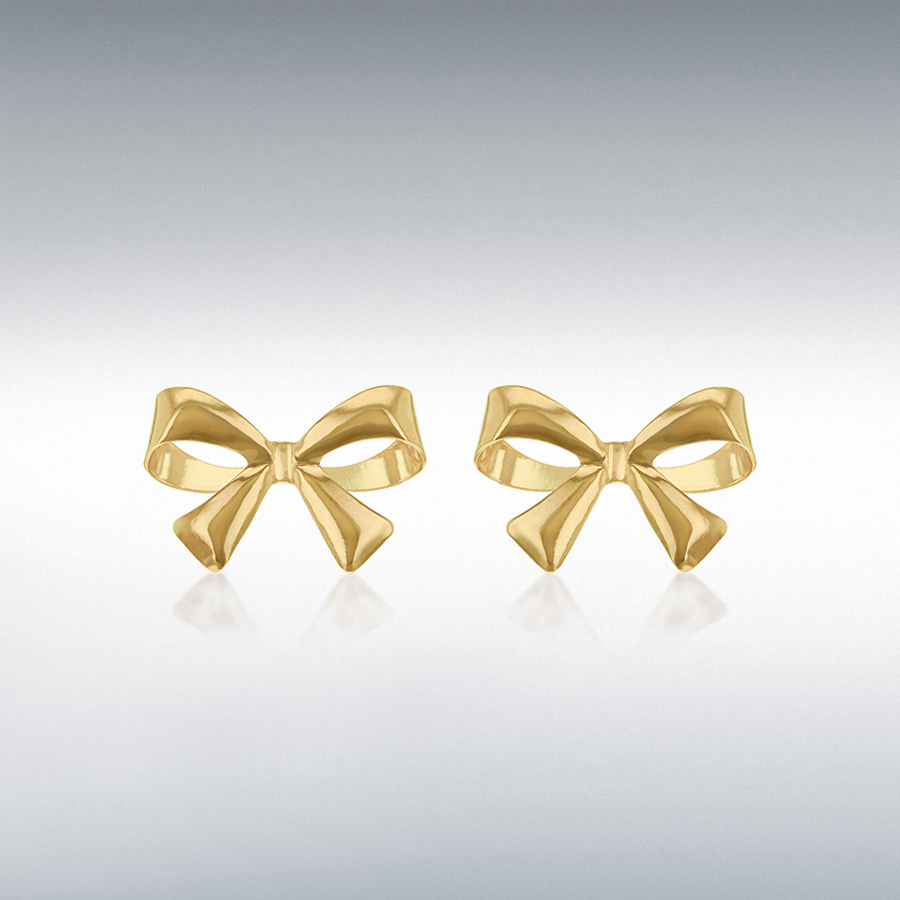 9ct Yellow Gold Bow Stud Earrings