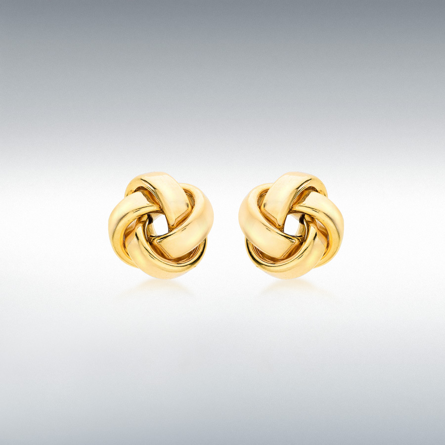 9ct Yellow Gold 11mm Knot Stud Earrings | Earrings | IBB London