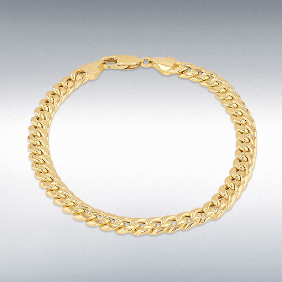 9ct Yellow Gold 6mm Cuban Link Bracelet 20cm/8"