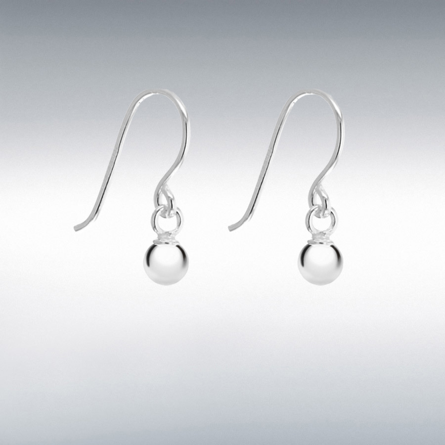 Sterling Silver 4mm Ball Drop Earrings