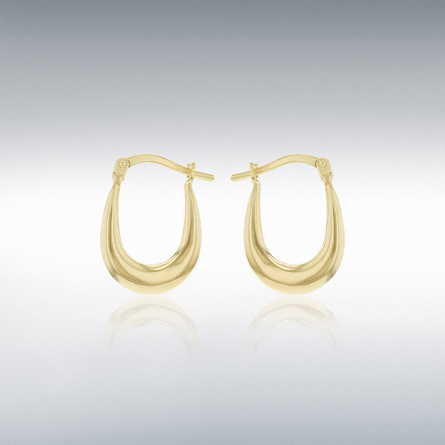 Sterling Silver 9ct Gold Bonded Oval Tapered Creole Earring