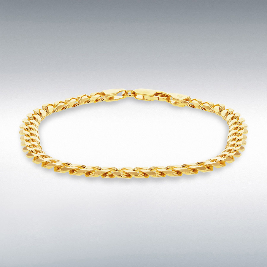 Sterling Silver 1 Micron Yellow Gold Plated 165 Curb Chain Bracelet 21.5cm/8.5"