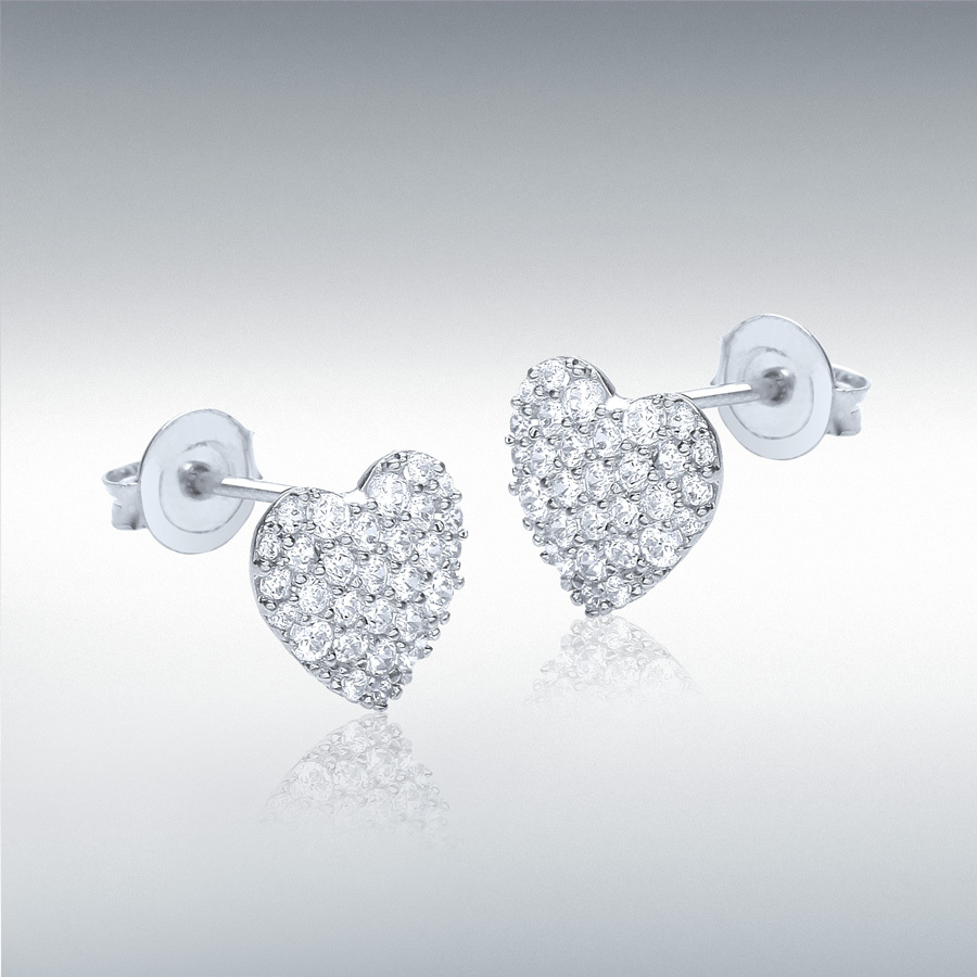 WHT HEART STUD