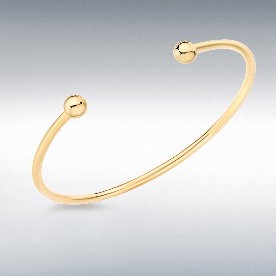 18ct Yellow Gold 2.5mm Tube 62mm x 50mm Torque Bangle