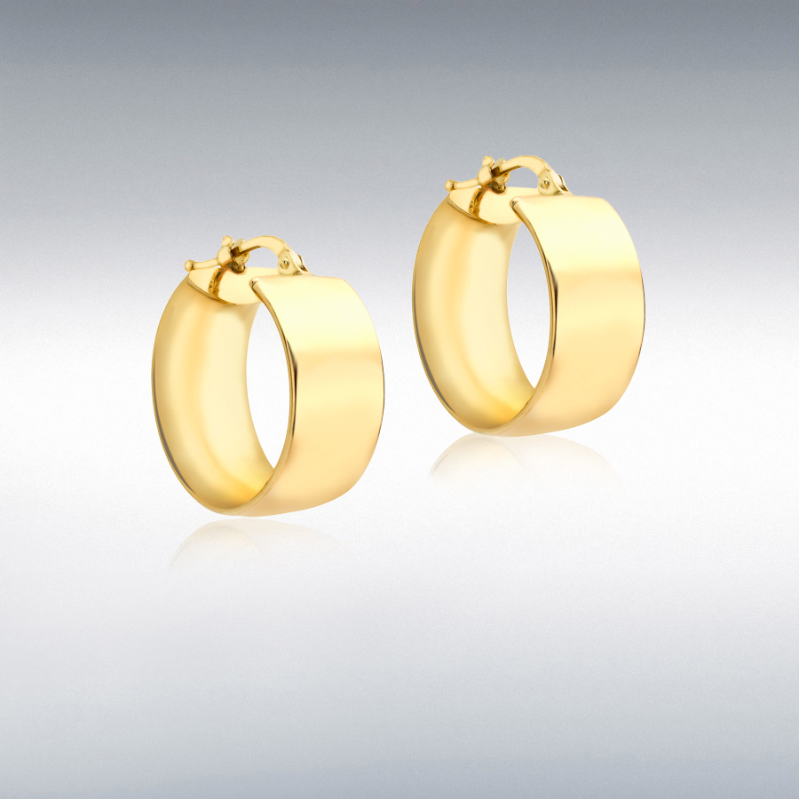 18ct Yellow Gold 19mm Huggy Earrings