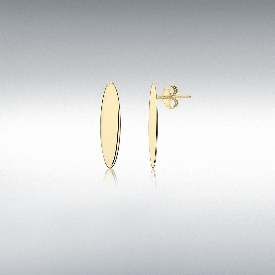 9ct Yellow Gold 4.5mm x 18.5mm Oval Drop Earrings