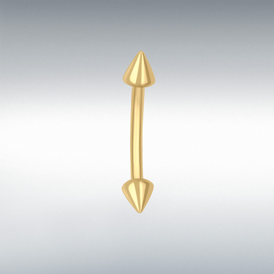 9ct Yellow Gold 3mm x 14.5mm Arrow Belly Bar