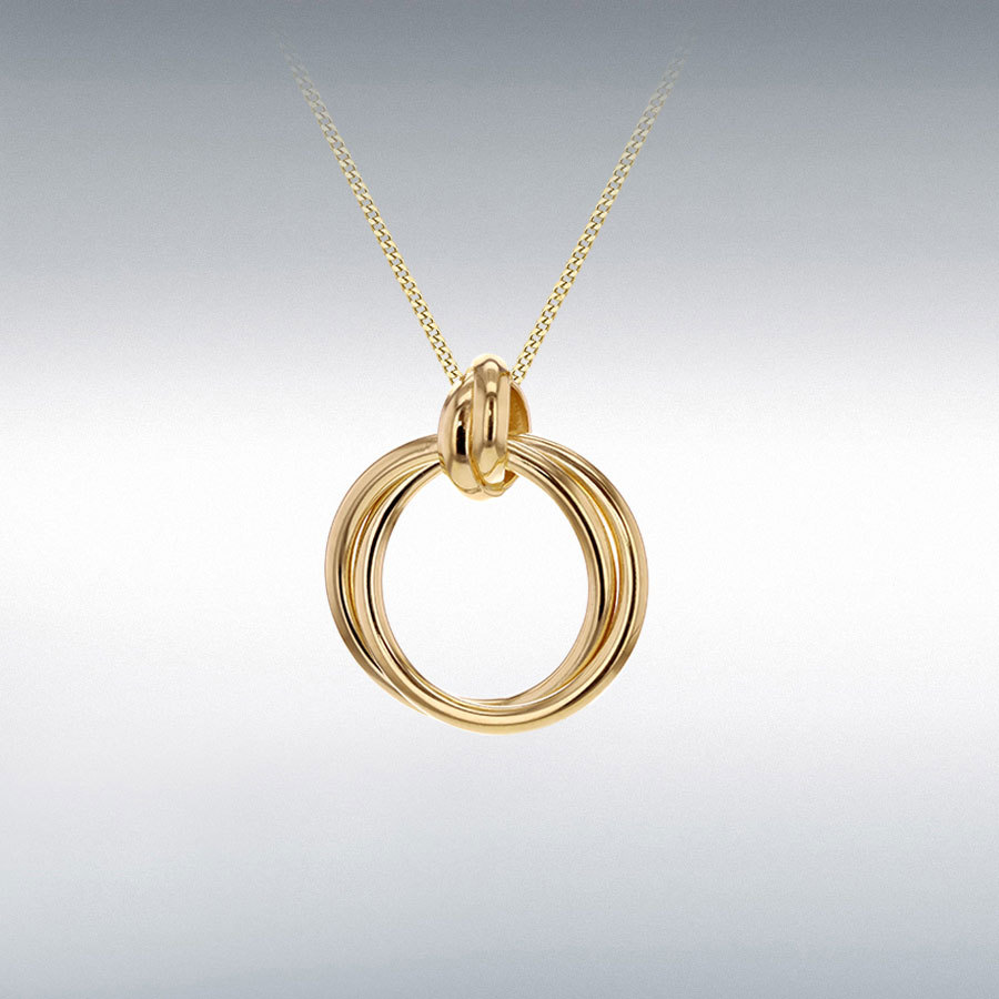 18ct Yellow Gold Bail with 16.5mm Double Circle Pendant
