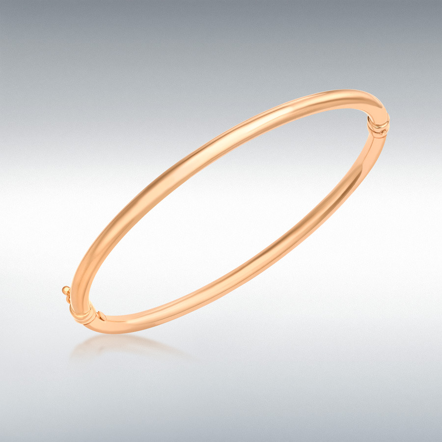 9ct Rose Gold 3.5mm Oval-Tube Bangle