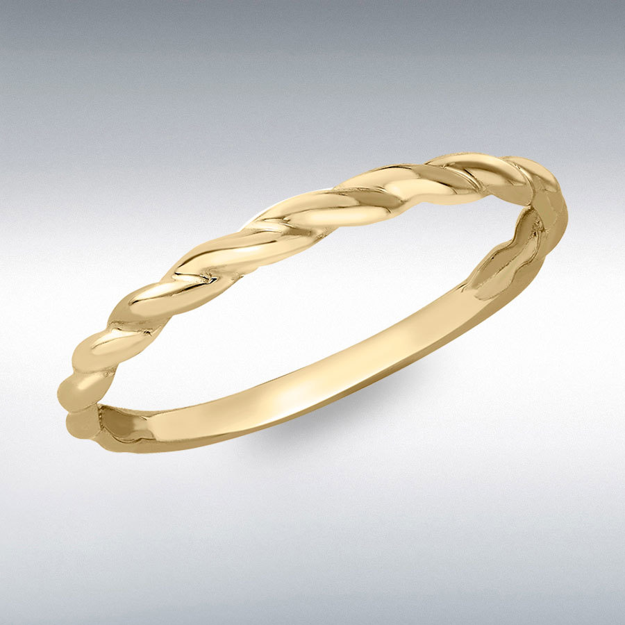 9ct Yellow Gold Twist Band Stack Ring